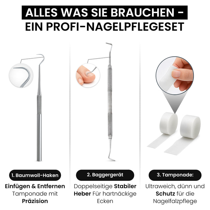 Tamponadensonde & Wattehaken für Füßnägel und den Nagelfalz
