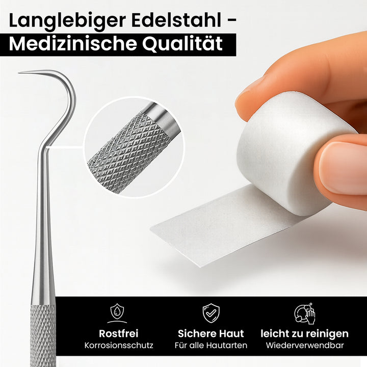 Tamponadensonde & Wattehaken für Füßnägel und den Nagelfalz