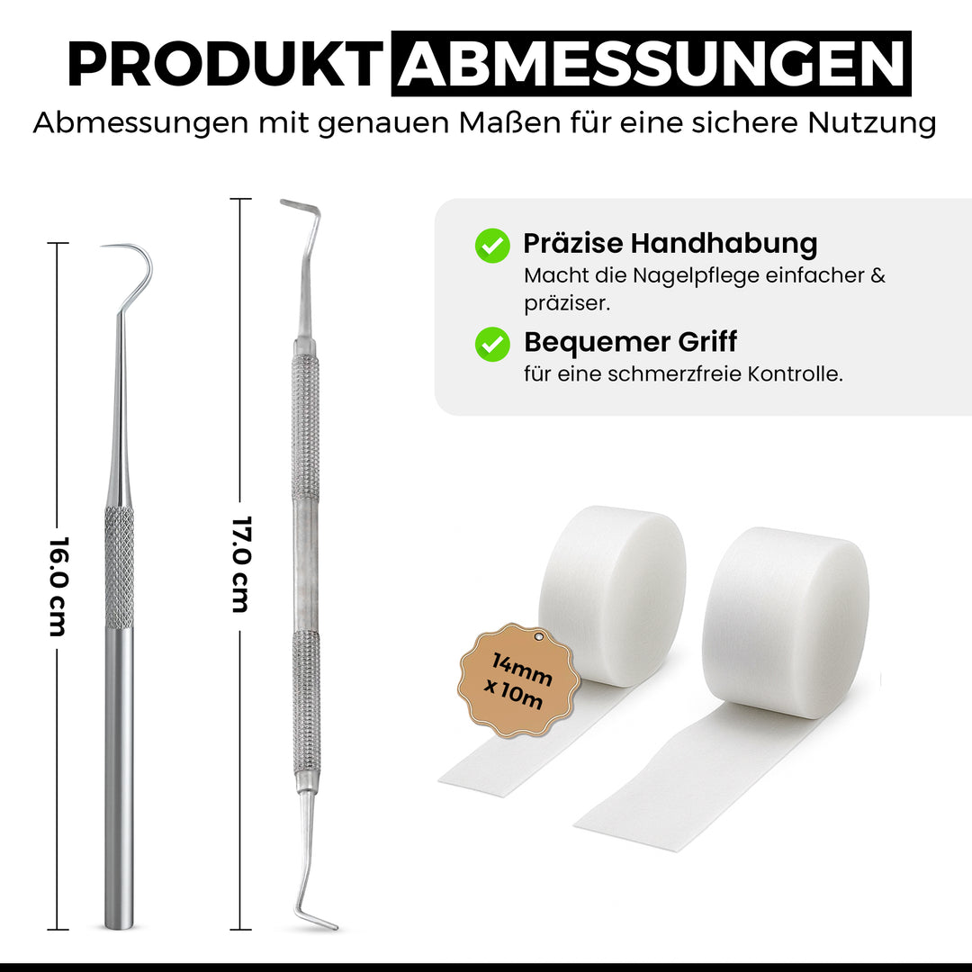 Tamponadensonde & Wattehaken für Füßnägel und den Nagelfalz
