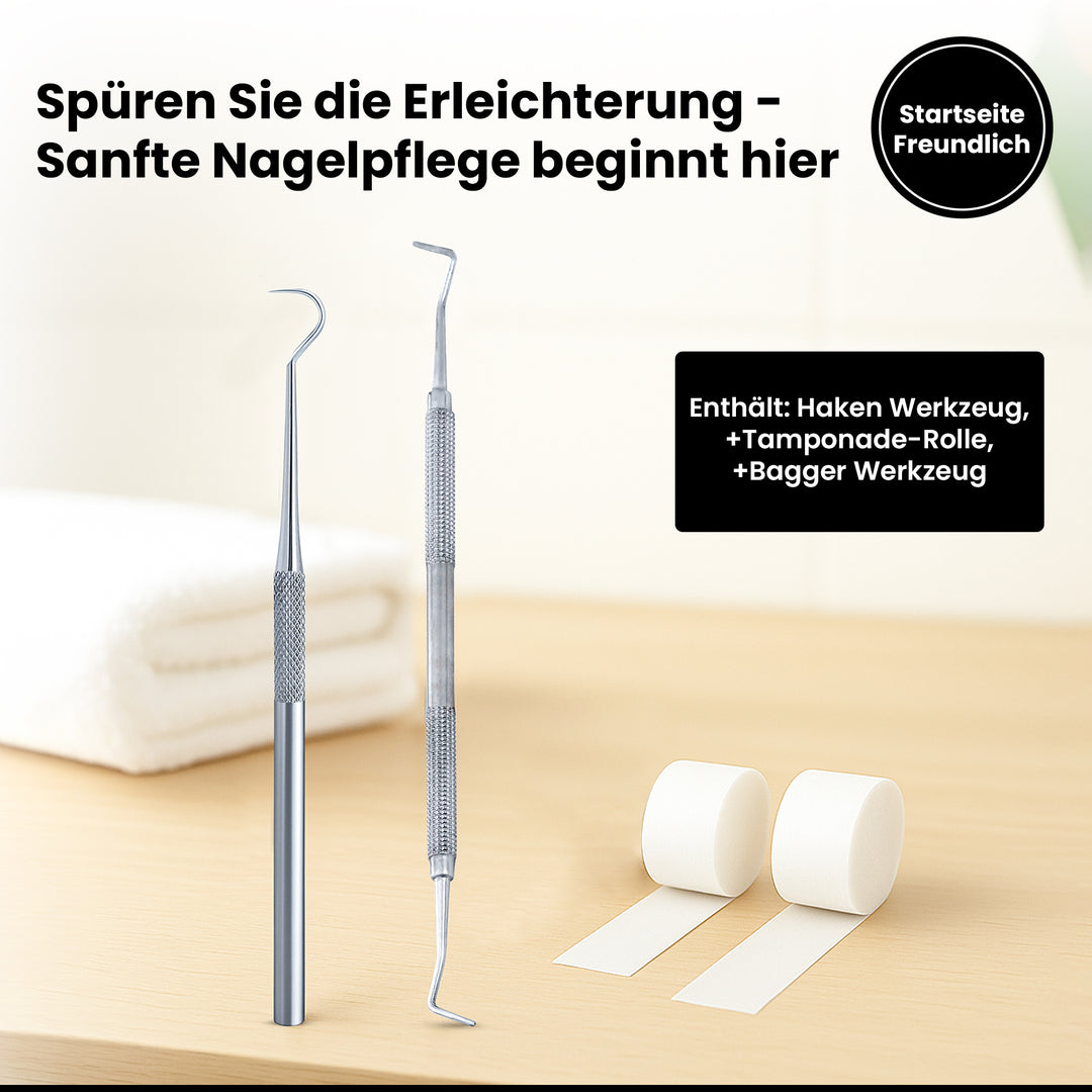 Tamponadensonde & Wattehaken für Füßnägel und den Nagelfalz
