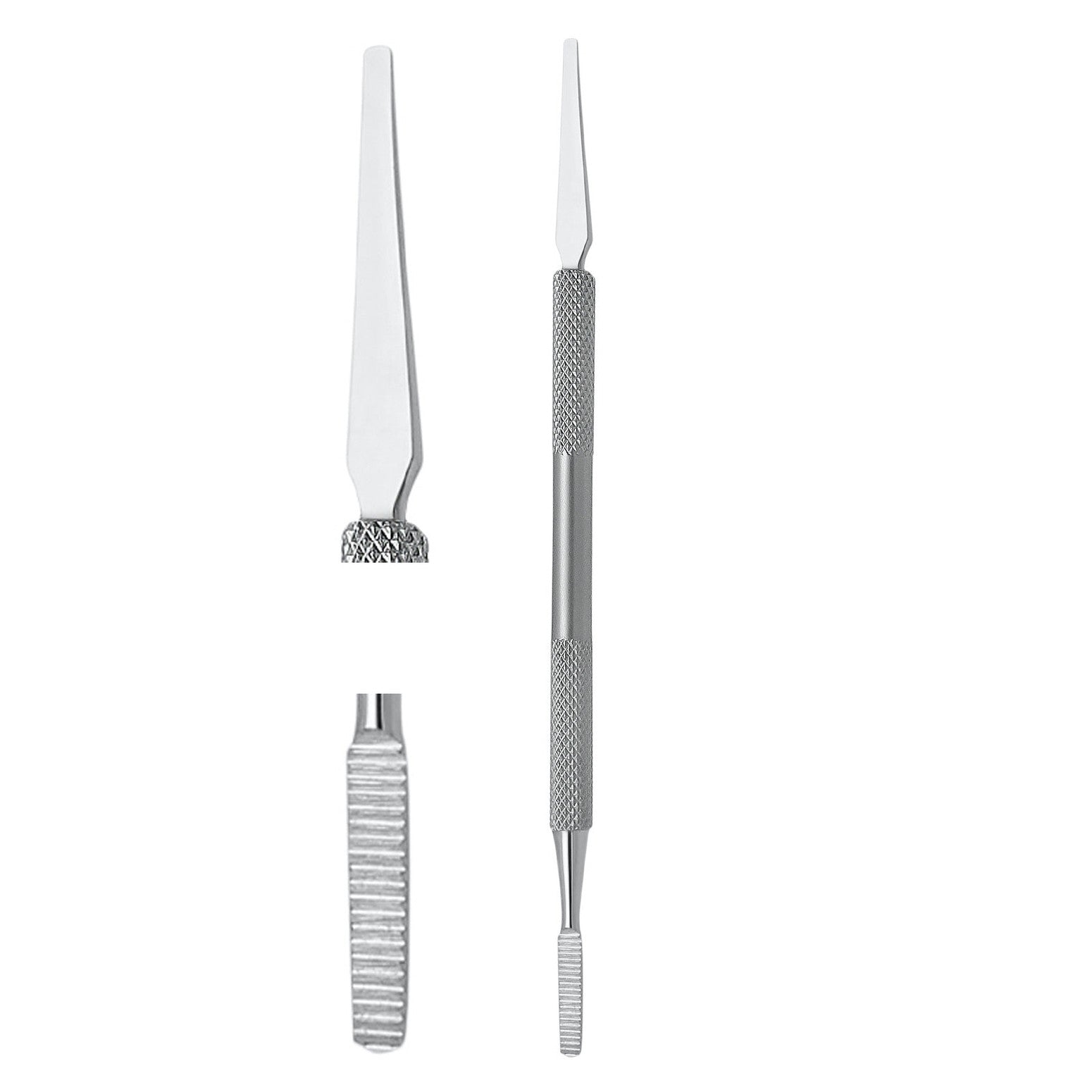 Mr. Fuss Nagelhautschieber Aus Edelstahl – 2-seitig Mit Schieber Und Spatel, Ca. 15 Cm Lang, Für Nagelpflege & Design