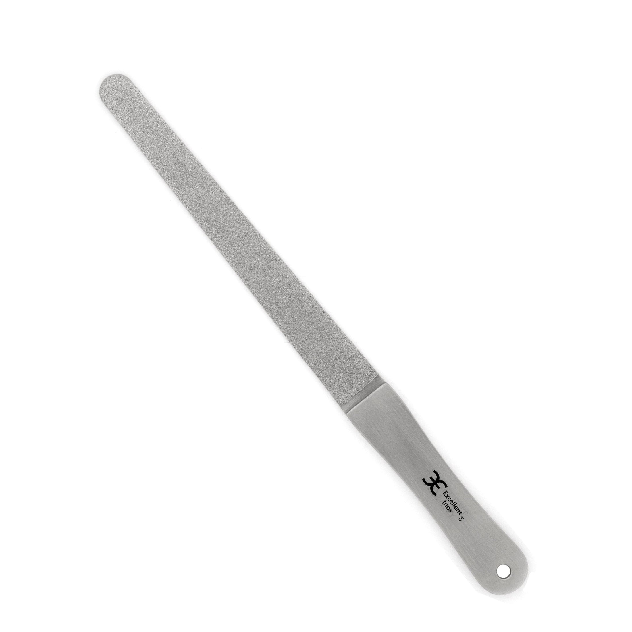 Nagelhautfeile Aus Edelstahl – Rostfrei, Matt Poliert, Mit Gerader Feile, 12 Cm Lang, Für Maniküre & Pediküre