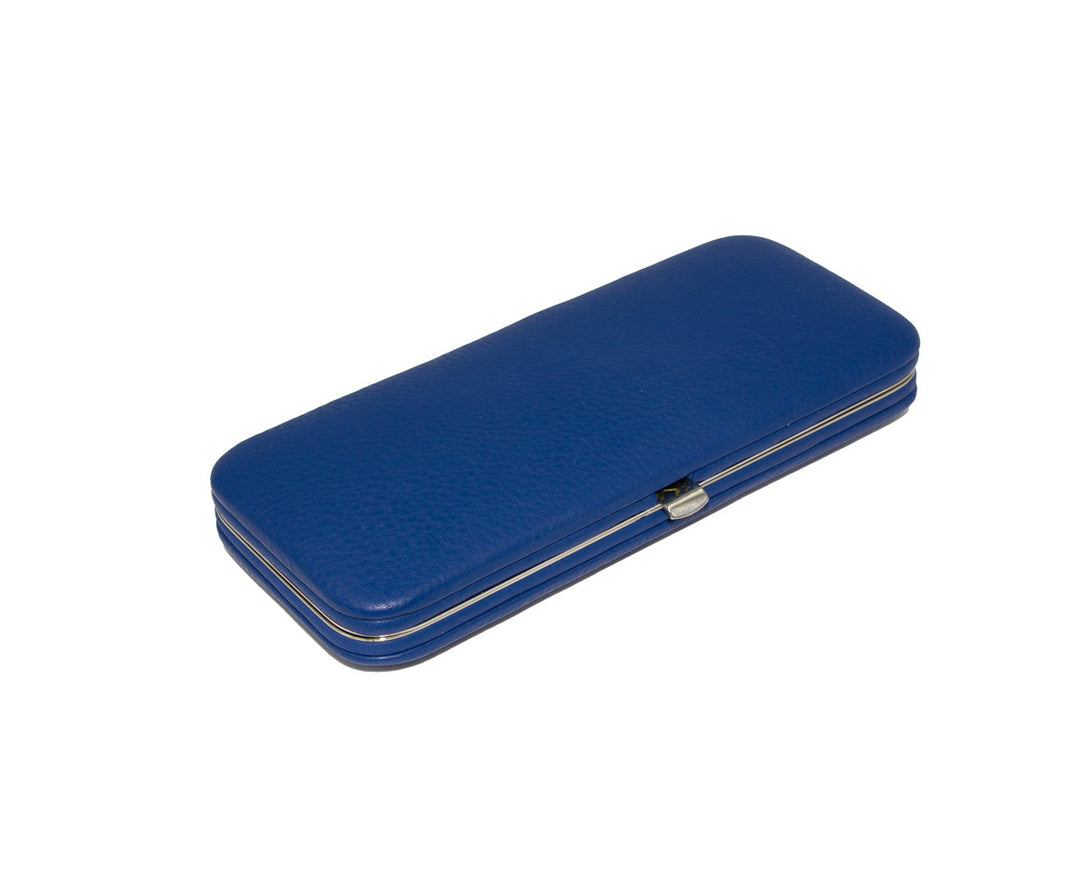 Maniküre Etui 5-tlg. aus blauen Naturleder