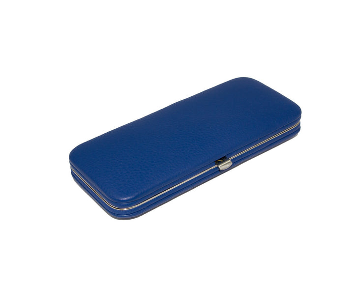 Maniküre Etui 5-tlg. aus blauen Naturleder