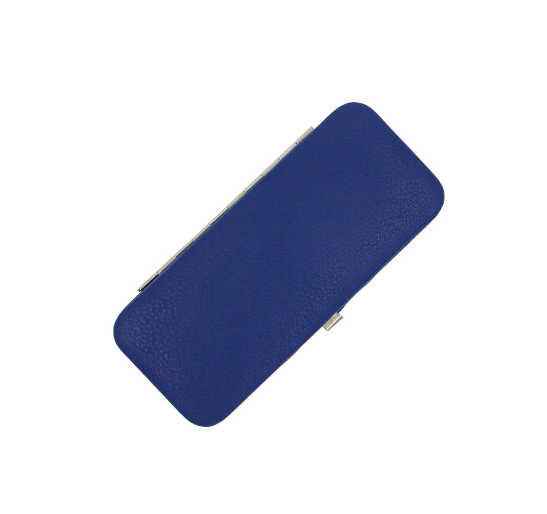 Maniküre Etui 5-tlg. aus blauen Naturleder