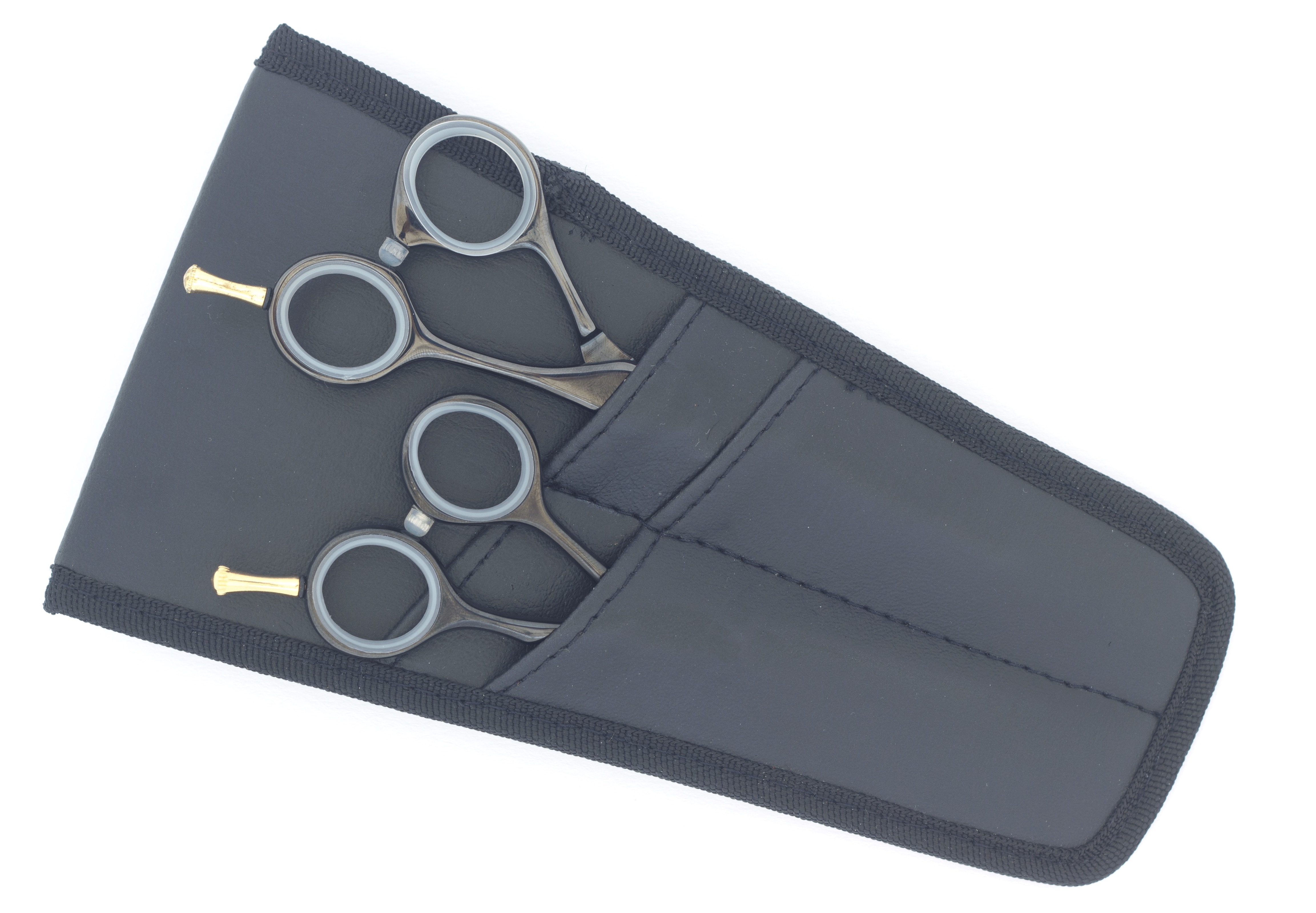 Excellent leatherette scissors case, 2 compartments