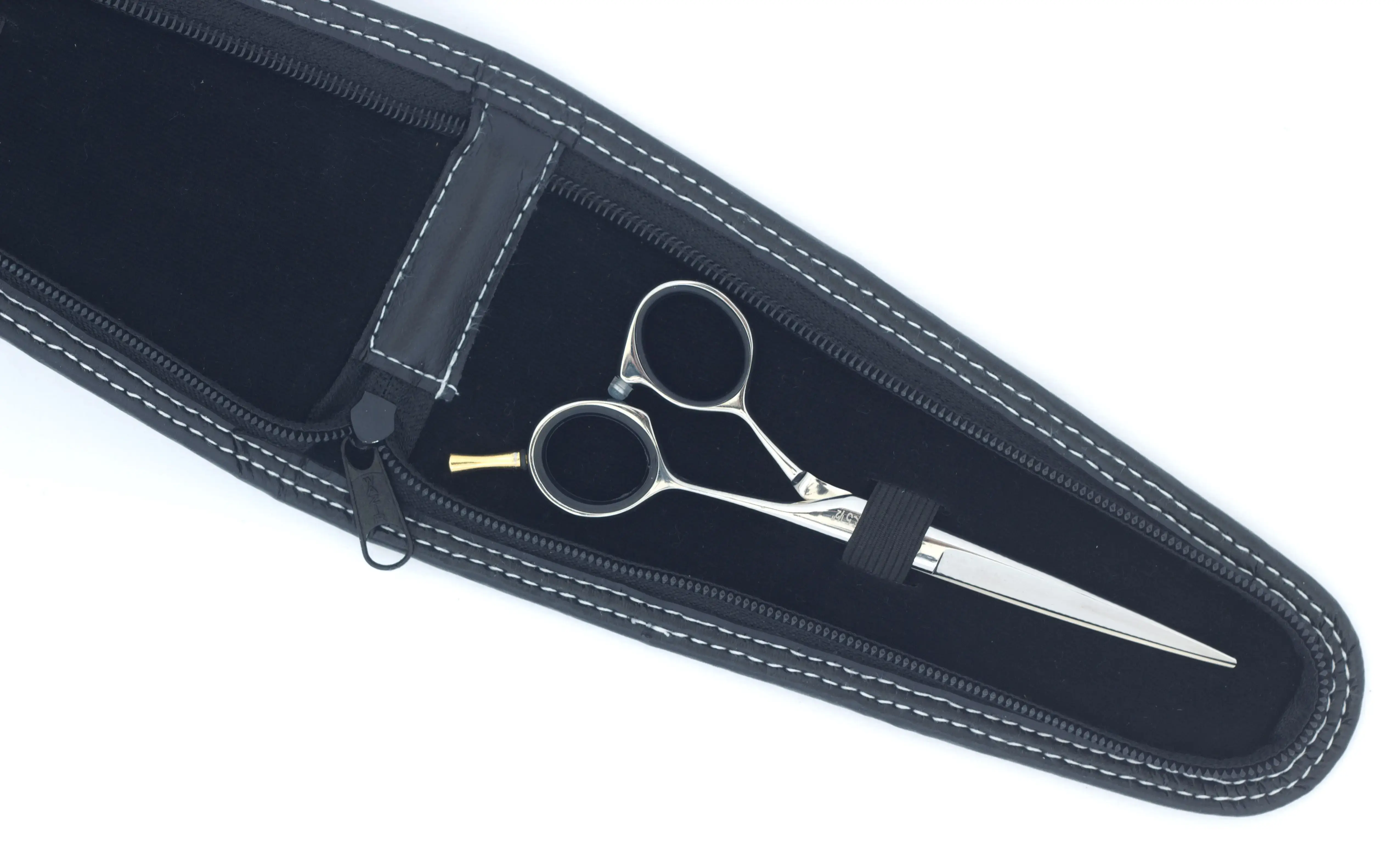 Excellent leatherette scissors case, 2 compartments