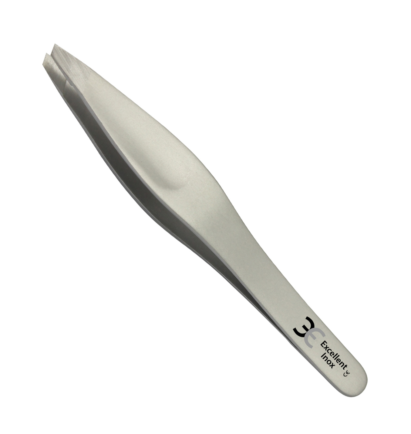 Excellent hair plucking tweezers 9.0 cm, wide handle, slanted