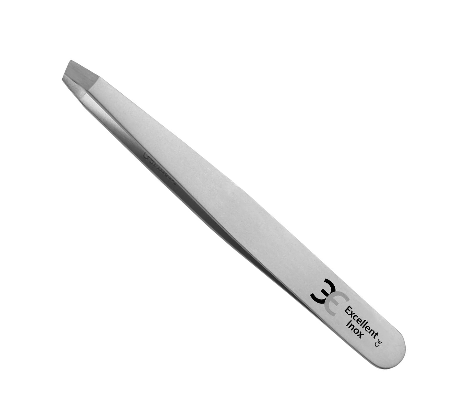 Excellent tweezers 9.5 cm, slanted, stainless steel