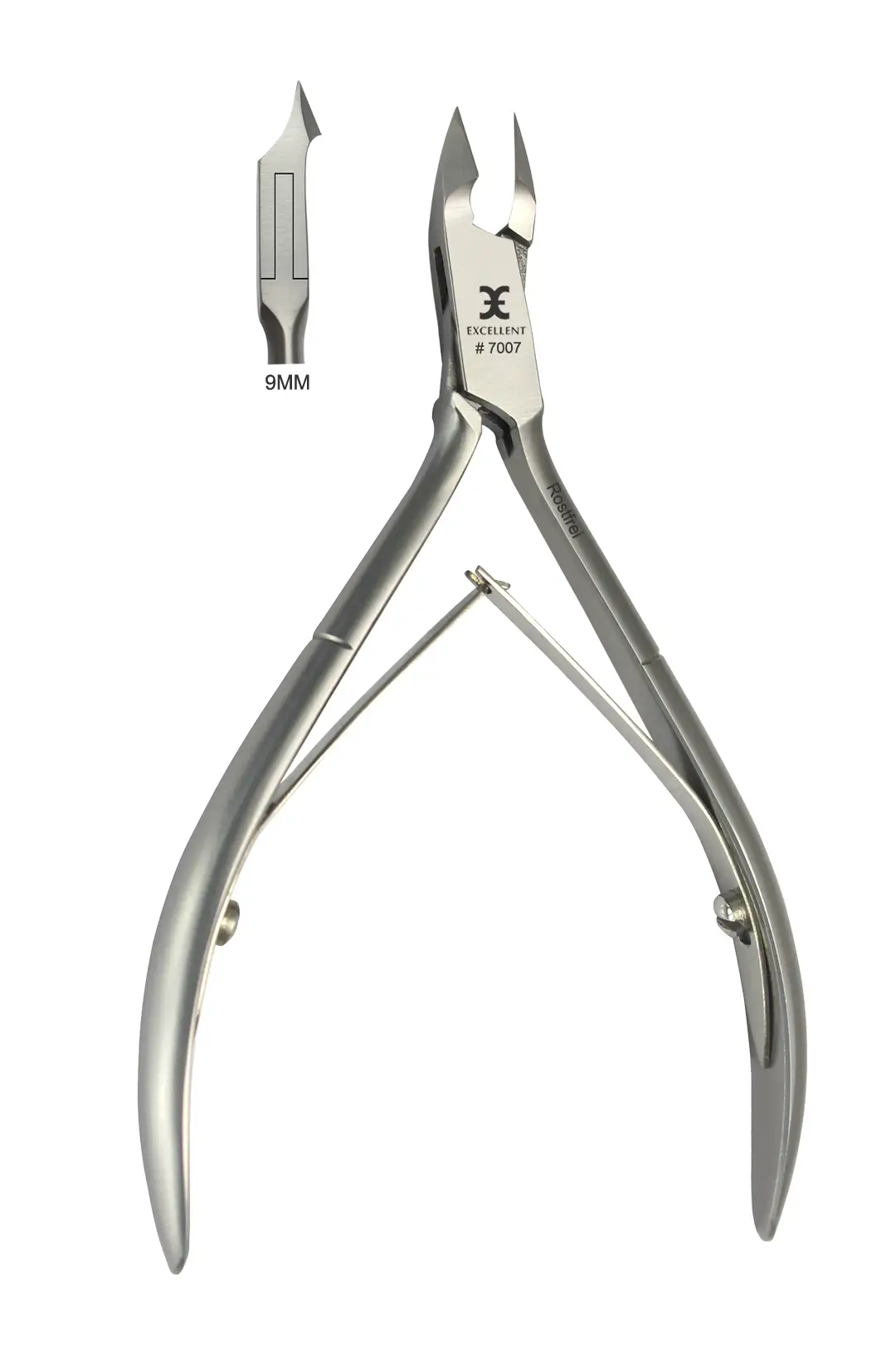 Excellent cuticle nippers 11 cm, cutting edge slim curved 9 mm