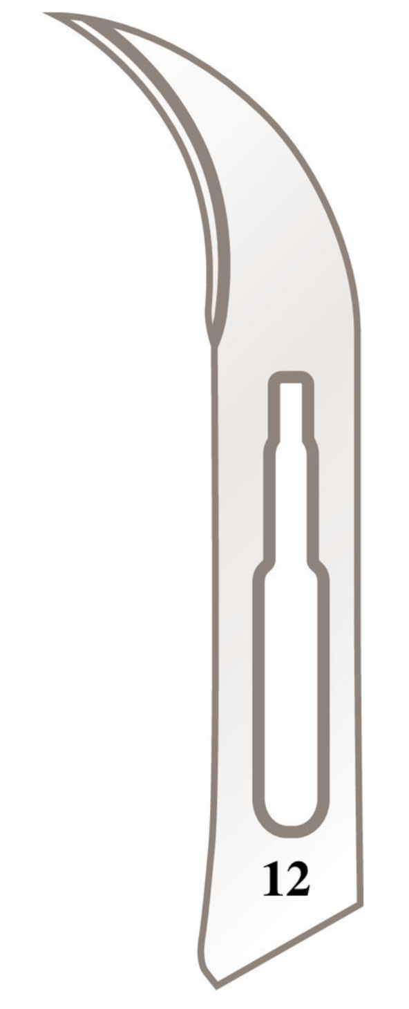 Scalpel holder blades no. 12 for handle no. 3