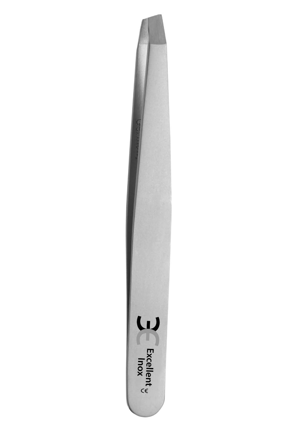 Excellent tweezers 9.5 cm, slanted, stainless steel